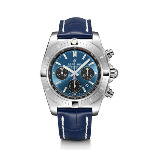 Chronomat B01 Chronograph 44 Stainless Steel / Blackeye Blue / Croco / Pin