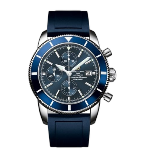 Superocean Heritage 46 Chronograph Stainless Steel / Blue / Blue / Rubber