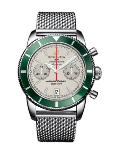 Superocean Heritage 44 Chronograph Stainless Steel / Green / Silver / Milanese