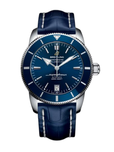 Superocean Heritage II 42 Stainless Steel / Blue / Blue / Croco / Pin