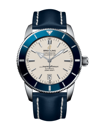 Superocean Heritage II 46 Stainless Steel / Blue / Silver / Calf / Pin