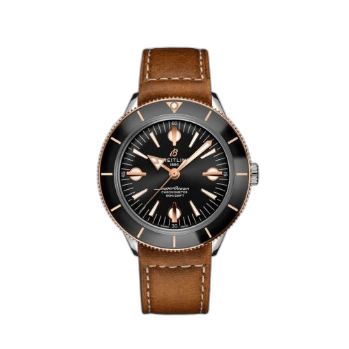 Superocean Heritage '57 Stainless Steel / Red Gold / Black / Calf / Pin