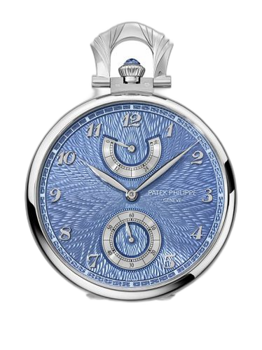 Pocket Watch Lepine Power Reserve White Gold / Japanese Crane