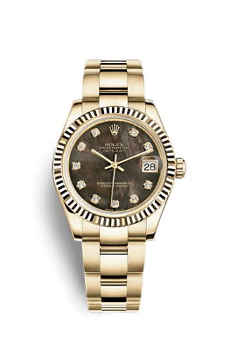Datejust 31 Yellow Gold Fluted / Oyster / Black MOP