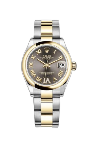 Datejust 31 Stainless Steel / Yellow Gold / Domed / Grey - Roman / Oyster