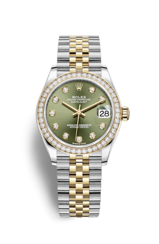 Datejust 31 Stainless Steel / Yellow Gold / Diamond / Olive - Diamond / Jubilee