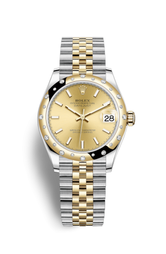 Datejust 31 Stainless Steel / Yellow Gold / Domed - Diamond / Champagne / Jubilee