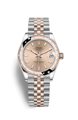 Datejust 31 Stainless Steel/ Rose Gold / Domed - Diamond / Rose / Jubilee