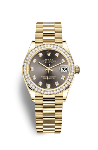 Datejust 31 Yellow Gold / Diamond / Grey - Diamond / President