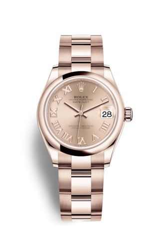 Datejust 31 Rose Gold / Domed / Rose - Roman / Oyster