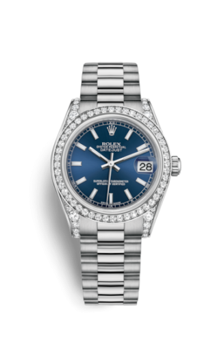 Datejust 31 White Gold Diamond / President / Blue