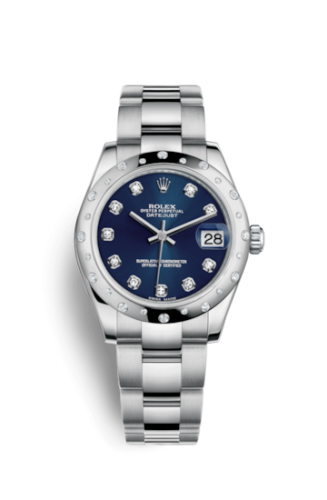 Datejust 31 Stainless Steel Domed Diamond / Oyster / Blue - Diamond