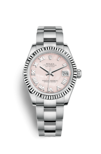 Datejust 31 Stainless Steel Fluted / Oyster / Pink MOP - Roman