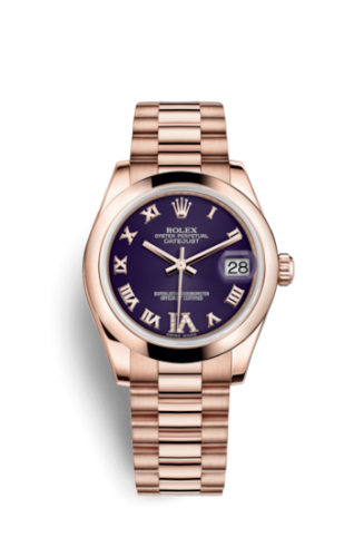 Datejust 31 Everose Domed / President / Purple Roman