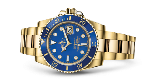 Submariner Date Yellow Gold / Blue-Diamond