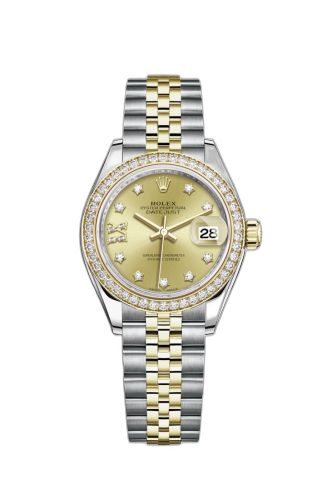 Lady-Datejust 28 Rolesor Yellow Diamond / Jubilee / Champagne Diamond