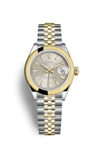 Lady-Datejust 28 Rolesor Yellow Domed / Jubilee / Silver