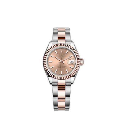 Lady-Datejust 28 Stainless Steel / Rose Gold / Fluted / Rose / Oyster