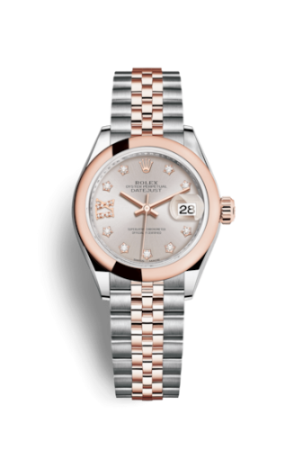 Lady-Datejust 28 Rolesor Rose Domed / Jubilee / Sundust Diamond