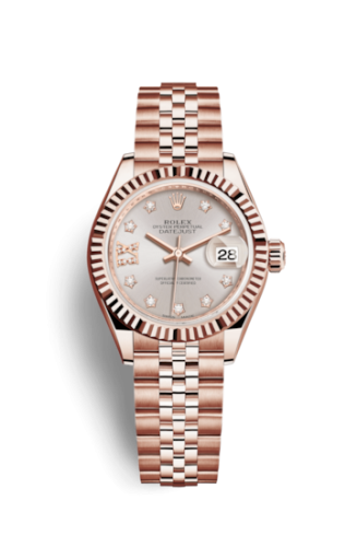 Lady-Datejust 28 Everose Fluted / Jubilee / Sundust Diamond