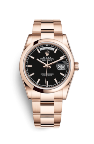 Day-Date 36 Everose Domed / Oyster / Black