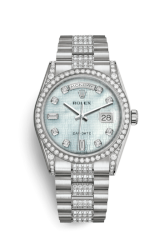 Day-Date 36 White Gold Diamond / President Diamonds / Oxford MOP
