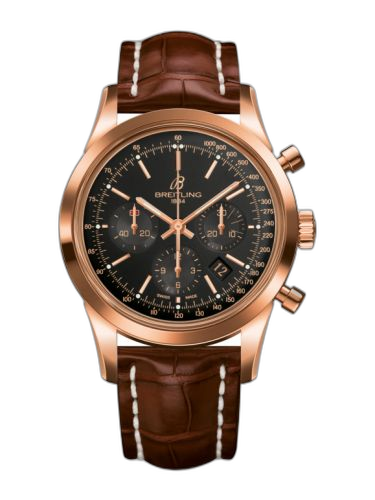 Transocean Chronograph Red Gold / Black / Croco