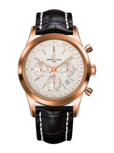 Transocean Chronograph Red Gold / Silver / Croco