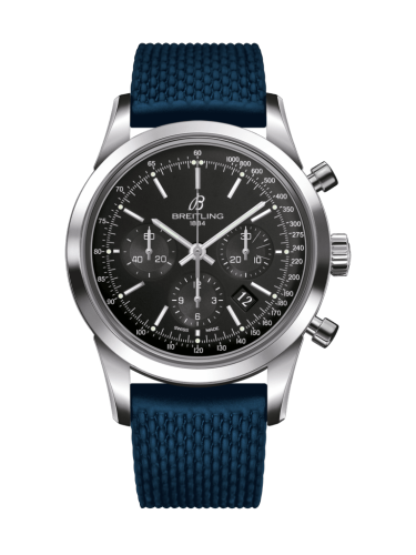 Transocean Chronograph Stainless Steel / Black / Rubber / Folding