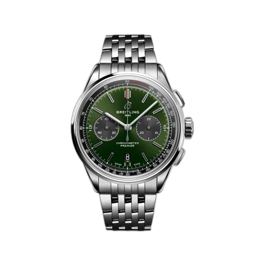 Premier B01 Chronograph 42 Stainless Steel / Green / Bracelet