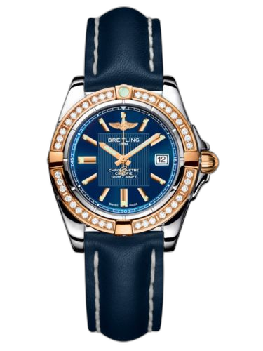 Galactic 32 Stainless Steel / Rose Gold / Diamond / Metallica Blue / Calf