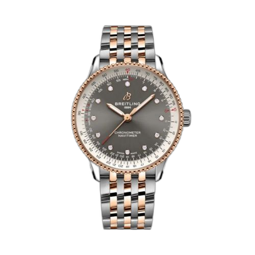 Navitimer Automatic 36 Stainless Steel - Red Gold / Grey / Bracelet