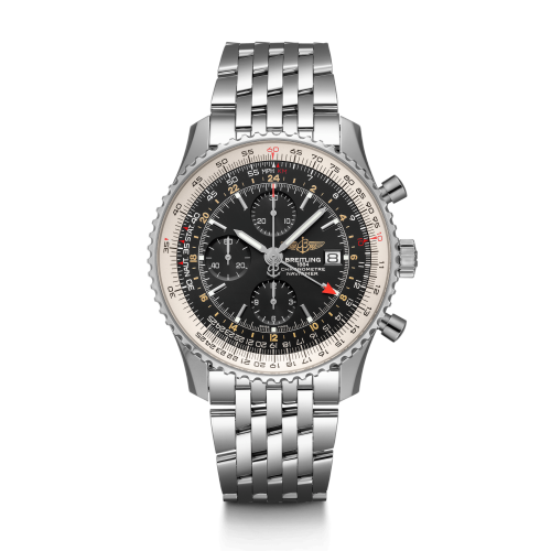 Navitimer World Stainless Steel / Black / Bracelet