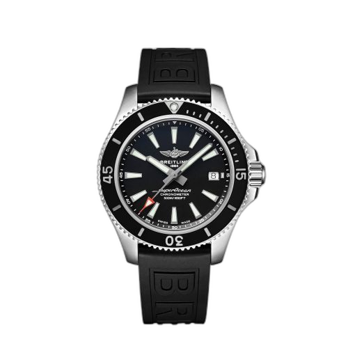 Superocean 42 Stainless Steel / Black / Rubber - Folding / Japan