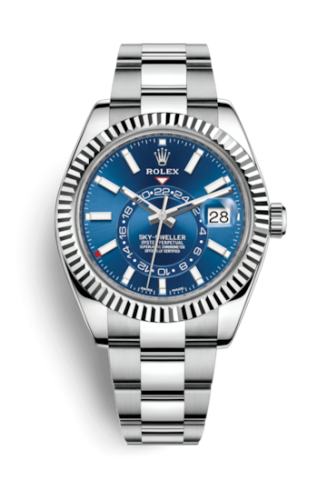 Sky-Dweller Stainless Steel / White Gold / Blue / Oyster