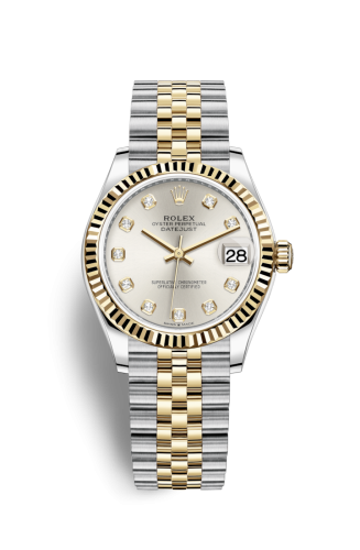 Datejust 31 Stainless Steel / Yellow Gold / Fluted / Silver - Diamond / Jubilee
