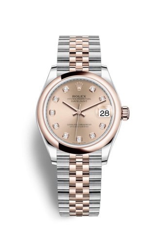 Datejust 31 Stainless Steel/ Rose Gold / Domed / Rose - Diamond / Jubilee