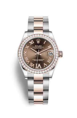 Datejust 31 Stainless Steel/ Rose Gold / Diamond / Chocolate - Roman / Oyster