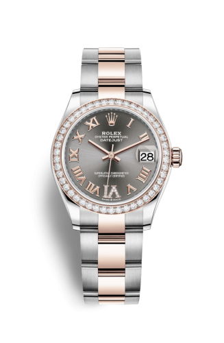 Datejust 31 Stainless Steel/ Rose Gold / Diamond / Grey - Roman / Oyster