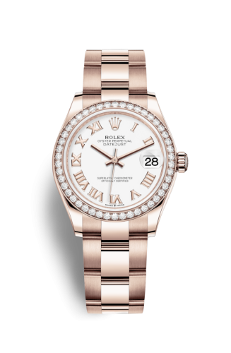 Datejust 31 Rose Gold / Diamond / White - Roman / Oyster