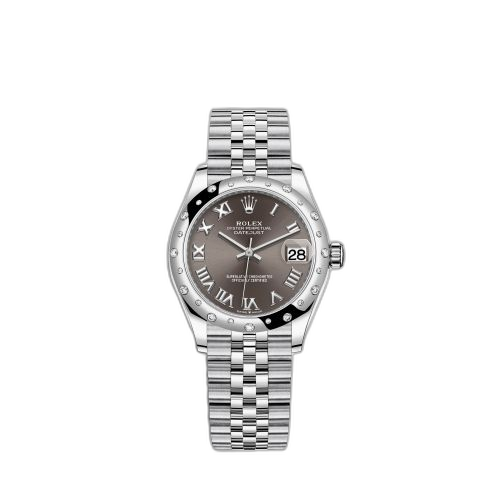 Datejust 31 Stainless Steel Domed Diamond / Jubilee / Grey - Roman