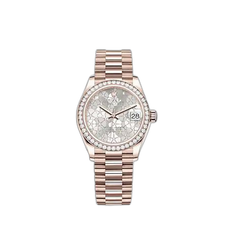Datejust 31 Rose Gold - Diamond / Silver - Floral / President