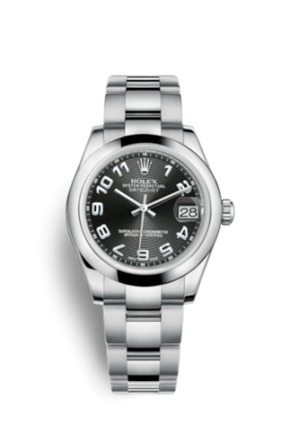 Datejust 31 Stainless Steel Domed / Oyster / Black Arabic