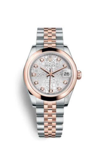 Datejust 31 Rolesor Everose Domed / Jubilee / Silver Computer
