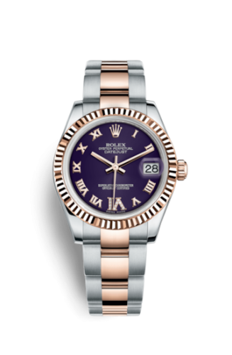 Datejust 31 Rolesor Everose Fluted / Oyster / Purple Roman