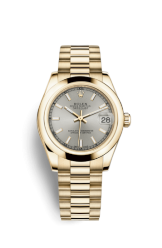 Datejust 31 Yellow Gold Domed / President / Silver