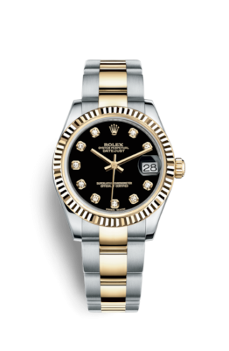 Datejust 31 Rolesor Yellow Fluted / Oyster / Black Diamond
