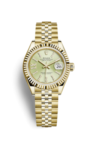 Lady-Datejust 28 Yellow Gold Fluted / Jubilee / Champagne Diamond