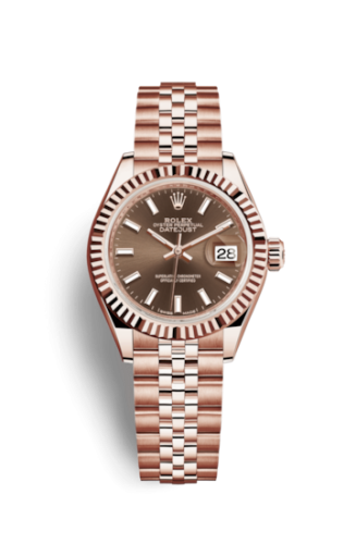 Lady-Datejust 28 Everose Fluted / Jubilee / Chocolate