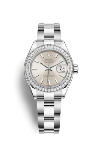 Lady-Datejust 28 Stainless Steel / Diamond / Silver / Oyster